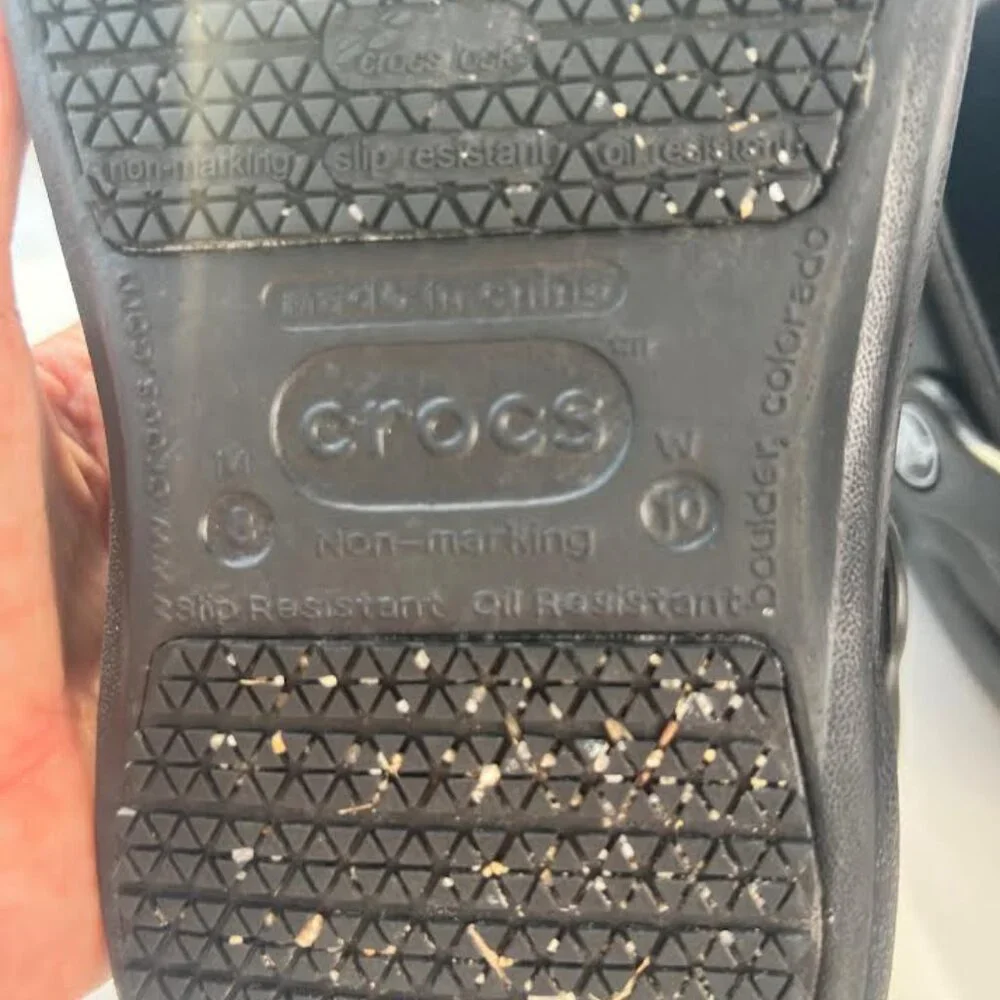 CROCS Bistro Women’s 10 Men's 8 Black Slip-On Work Clog with Heel Strap